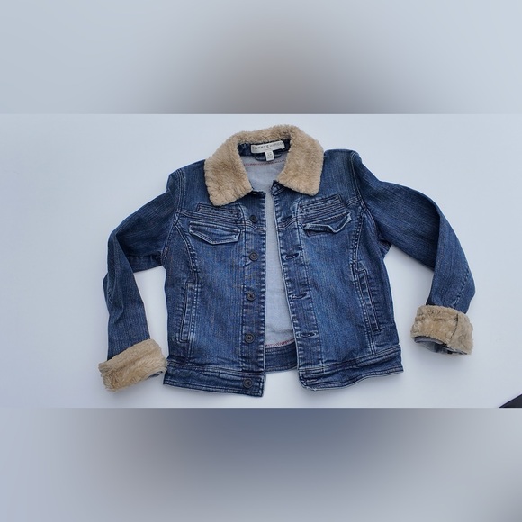 Tommy Hilfiger Denim Jacket Embroidered Fur Retro Y2K Back Floral Jean Petite S - Picture 9 of 16